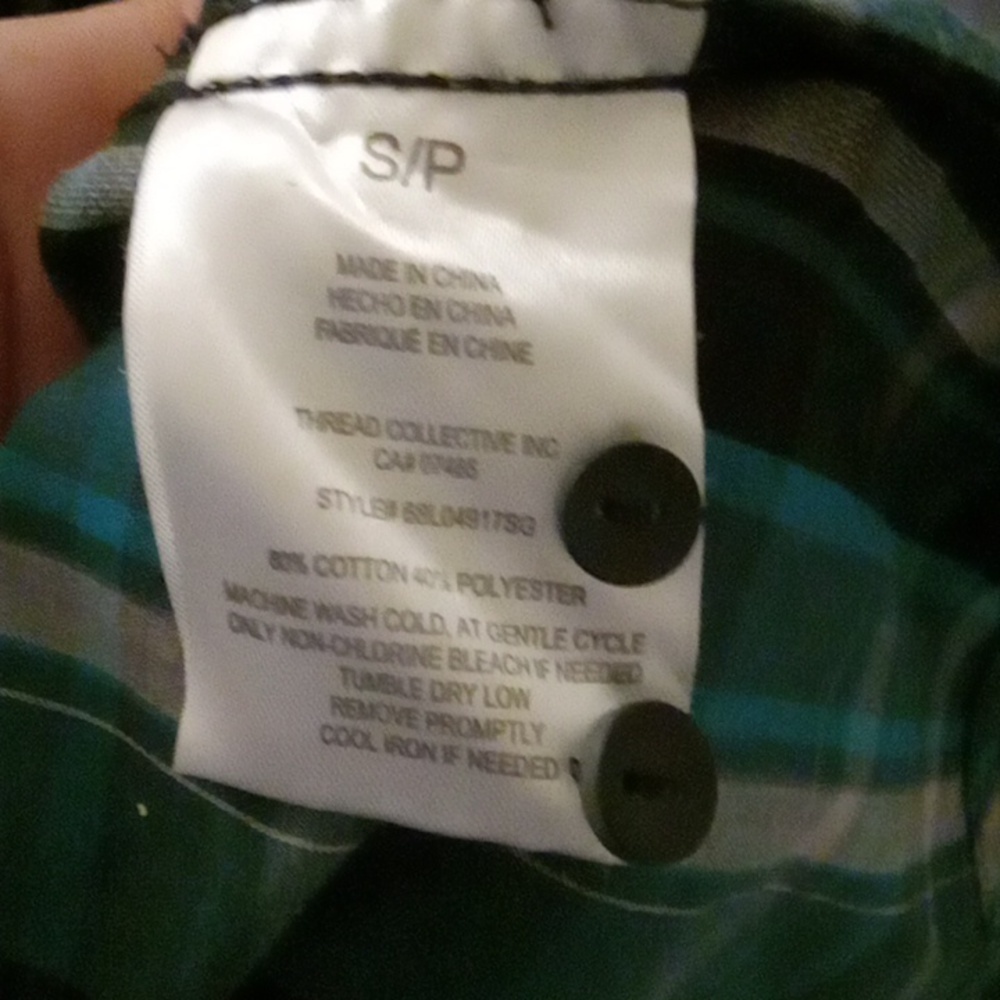 Rustic Blue Men's Plaid Button Down Shirt S - Picture 5 of 5